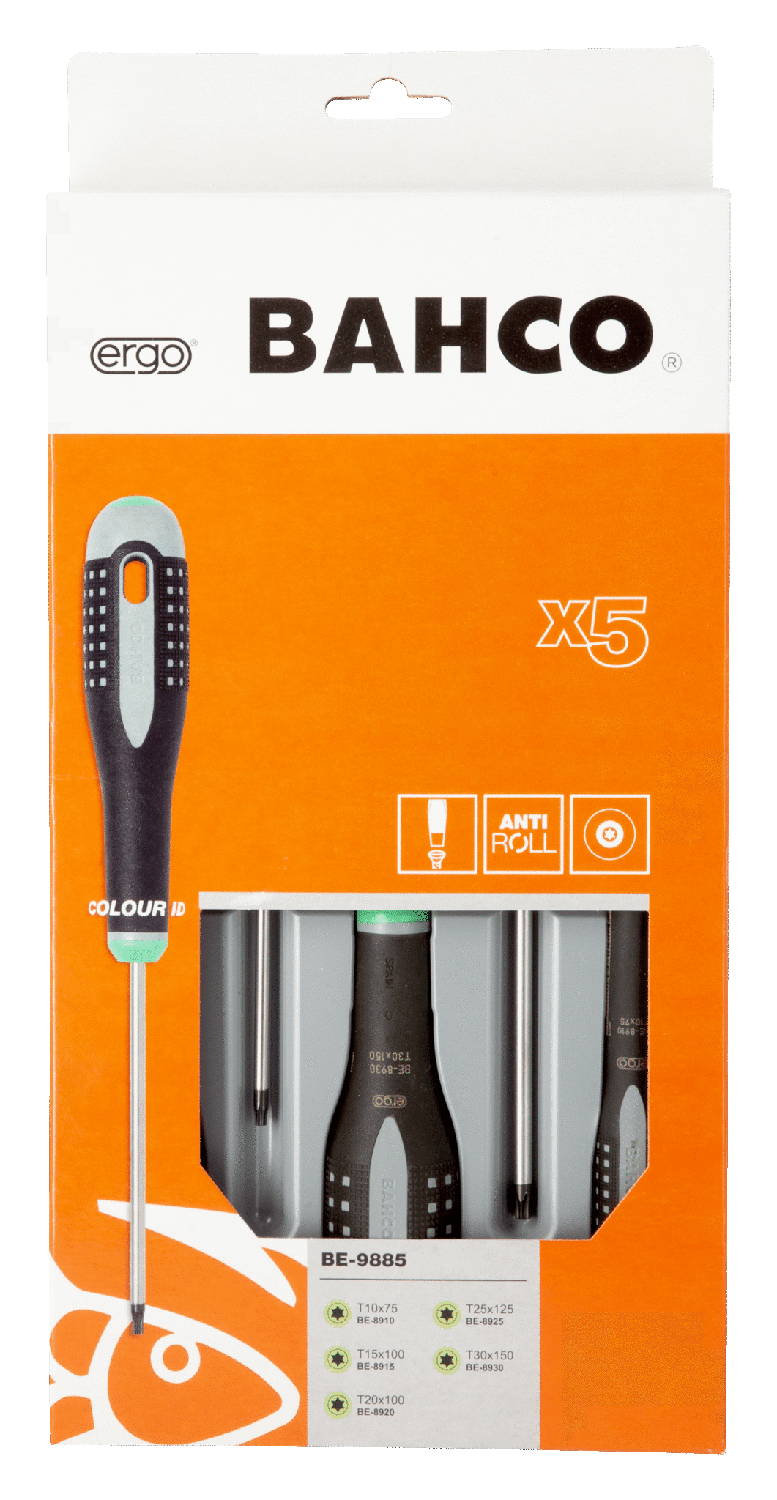 Juego Destornilladores TORX Ergo (T10 - T30) 5 Pzas. - Bahco - Herram.cl