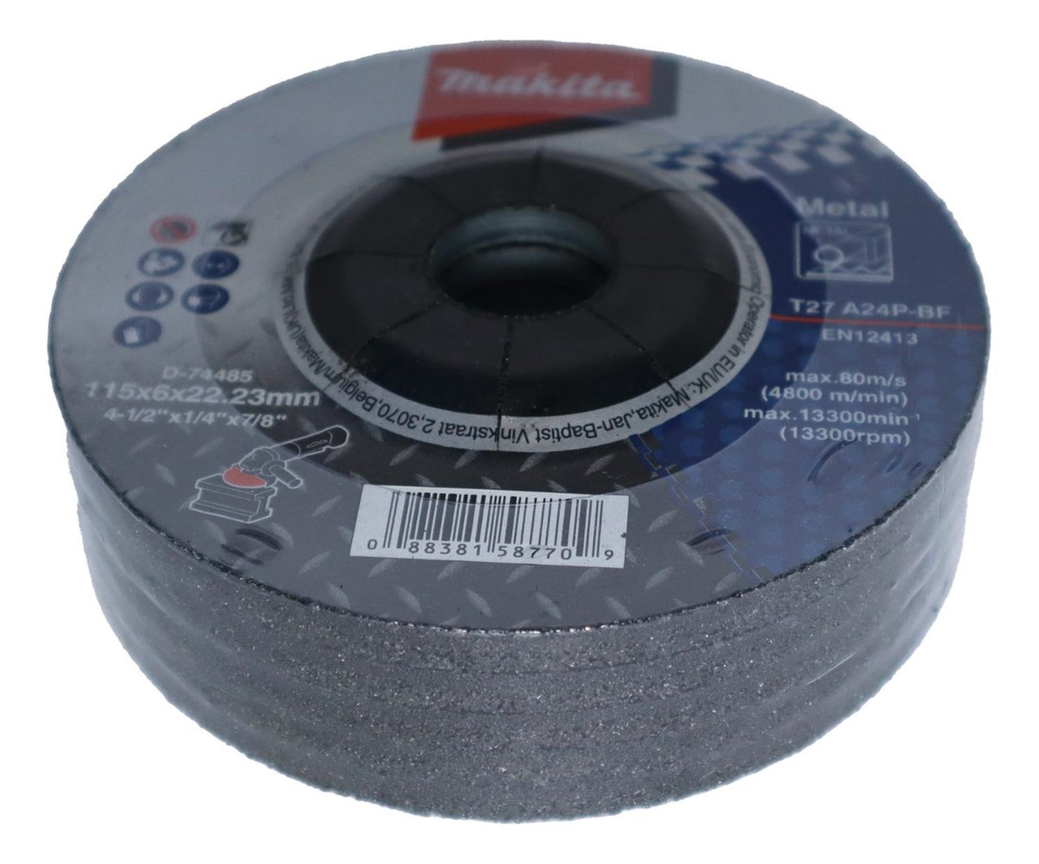 Pack 5 Discos De Desbaste Metal 4 1/2'' X 6mm - Makita - Herram.cl