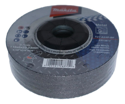 Pack 5 Discos De Desbaste Metal 4 1/2'' X 6mm - Makita - Herram.cl