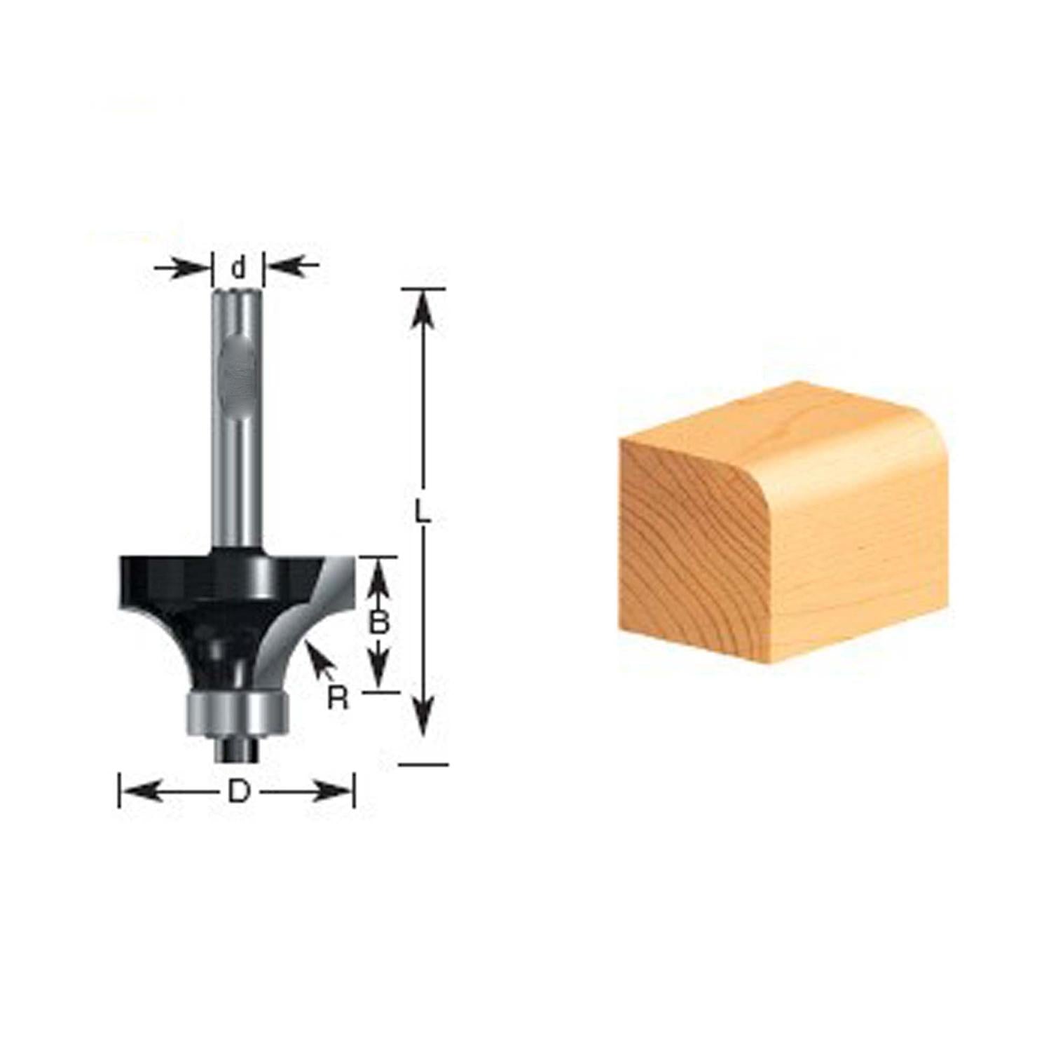 Fresa Redondear R 1/4'' x1''X 17/32'' Toma 1/4'' - Makita - Herram.cl