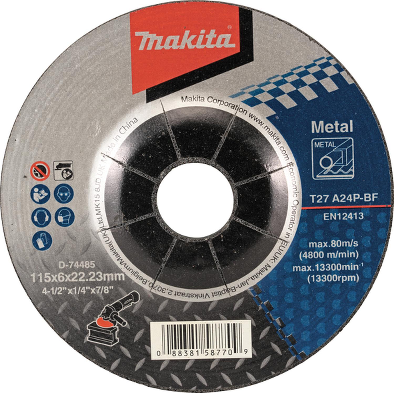 Discos De Desbaste Metal 4 1/2'' X 6mm - Makita - Herram.cl
