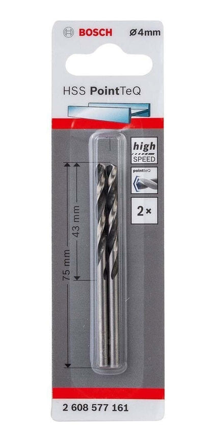 Broca Metal HSS PointeQ - 4.0mm - Blister x2 Und. - Bosch - Herram.cl