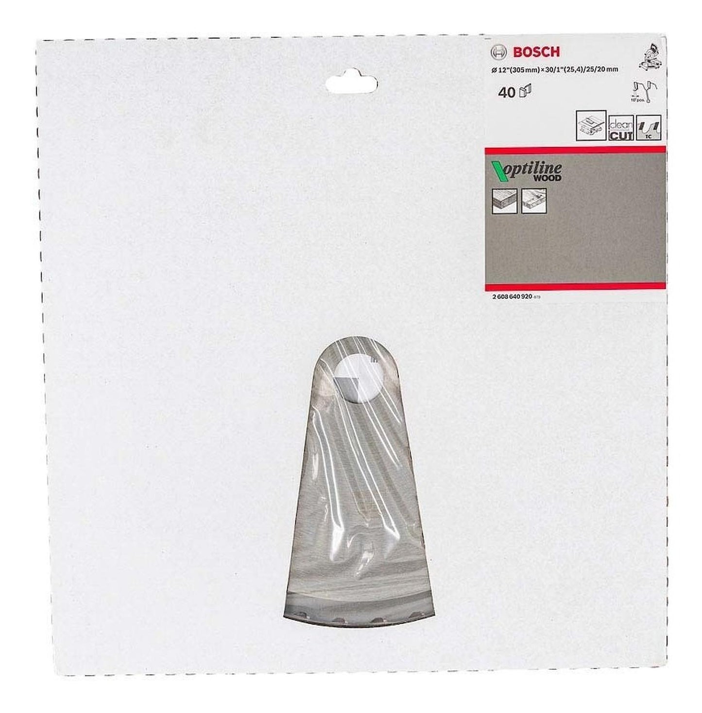 Disco De Sierra Optiline 12''x30mm 40 Dientes - Bosch - Herram.cl