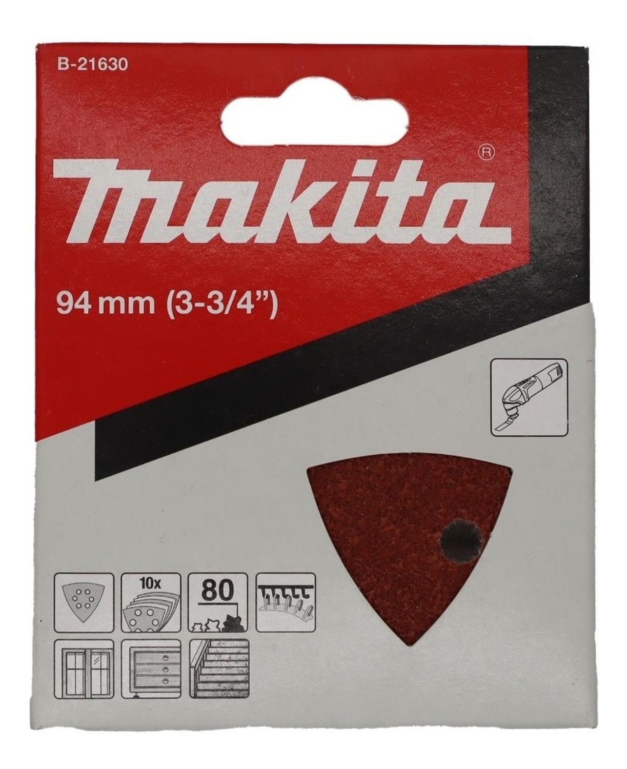 10 Lijas De Velcro Triangular Madera G80 Makita B - 21630 - Herram.cl