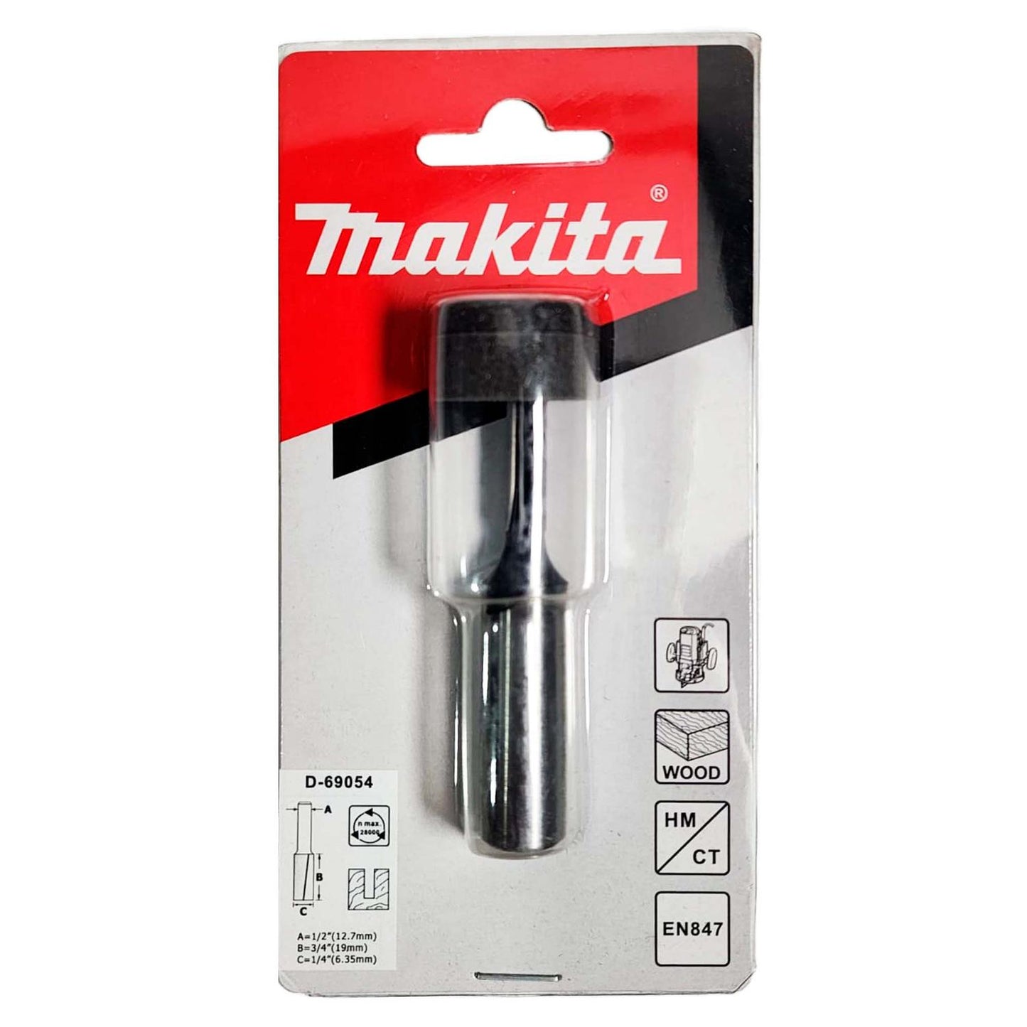 Fresa Recta 2 Filos 1/4''x3/4''x2 - 1/2'' Toma 1/2'' - Makita - Herram.cl