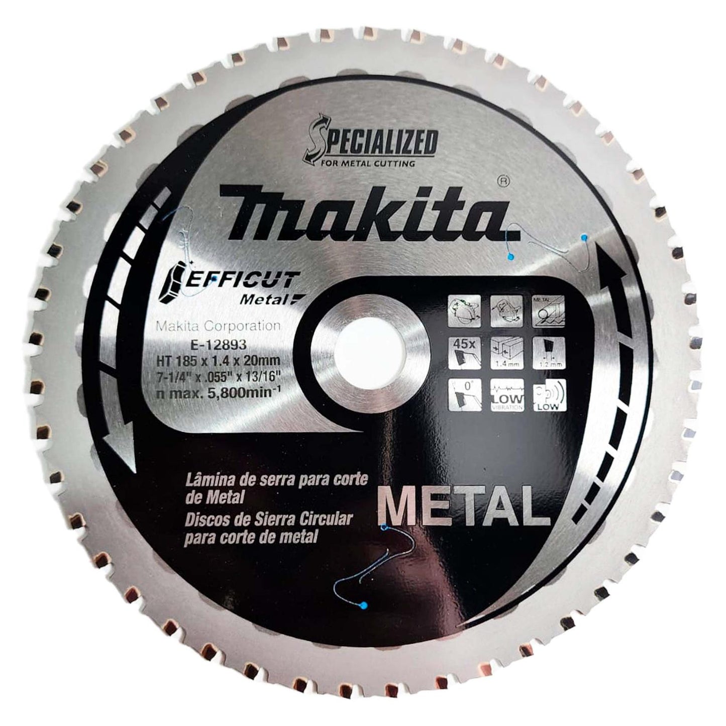 Disco De Sierra Acero Dulce 7 - 1/4''x20x1.4mm 45 D - Makita - Herram.cl