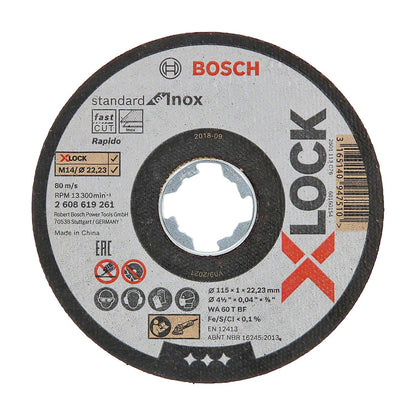 Disco de Corte X - Lock STD INox 4 - 1/2''x1mm - Bosch - Herram.cl