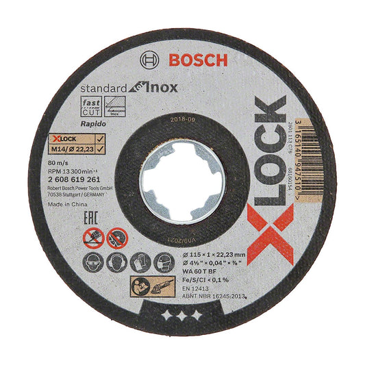 Disco de Corte X - Lock STD INox 4 - 1/2''x1mm - Bosch - Herram.cl