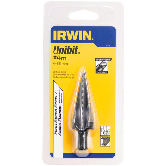 Irwin Unibit Broca Escalonada HSS 4-22mm 10 Pasos 11104 - Herram.cl