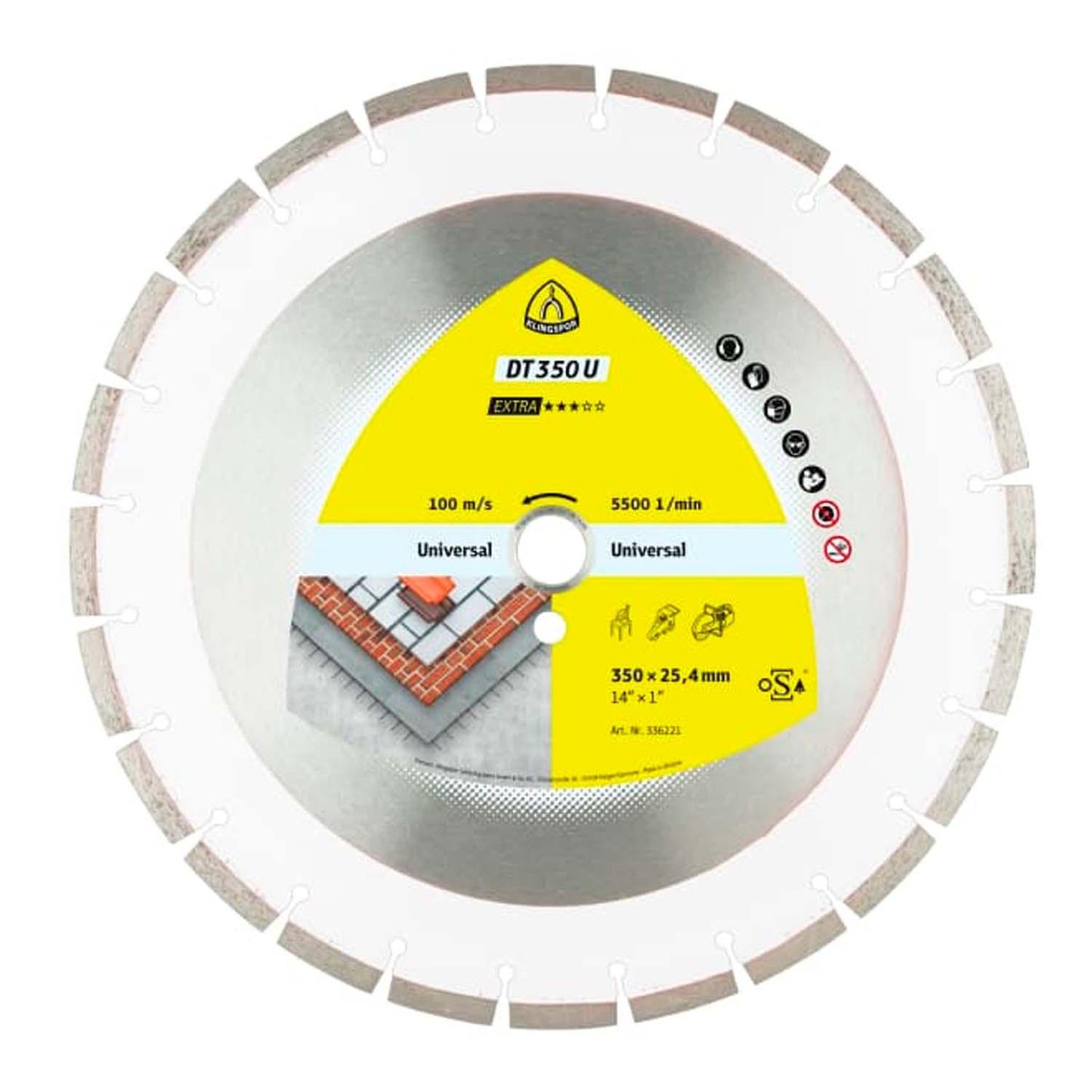 Disco Diamantado Corte Universal DT350U 14''x1'' - Klingspor - Herram.cl