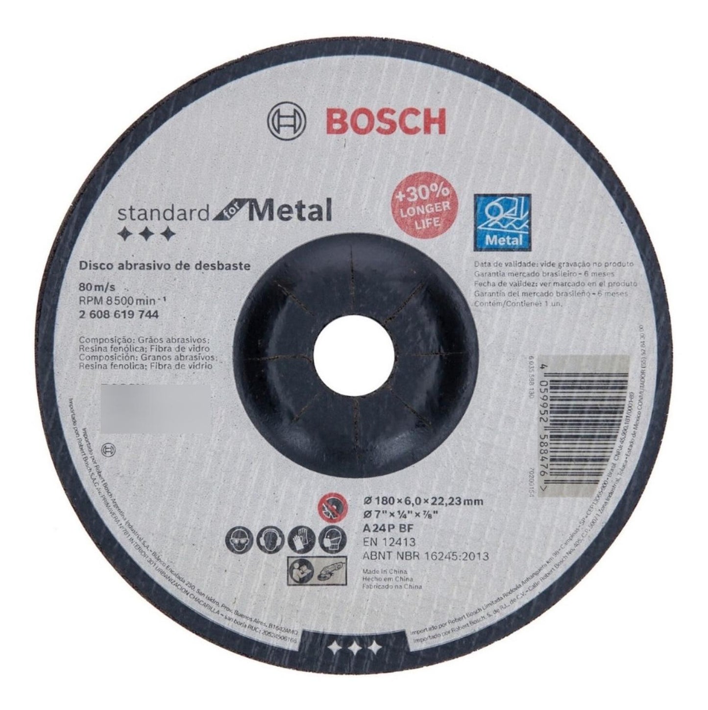 Disco De Desbaste Standard For Metal (7'') 180x6,0mm - Bosch - Herram.cl