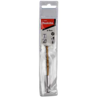 Broca Metal HSS - TiN 4x95mm (Toma Hex. 1/4'') - Makita - Herram.cl