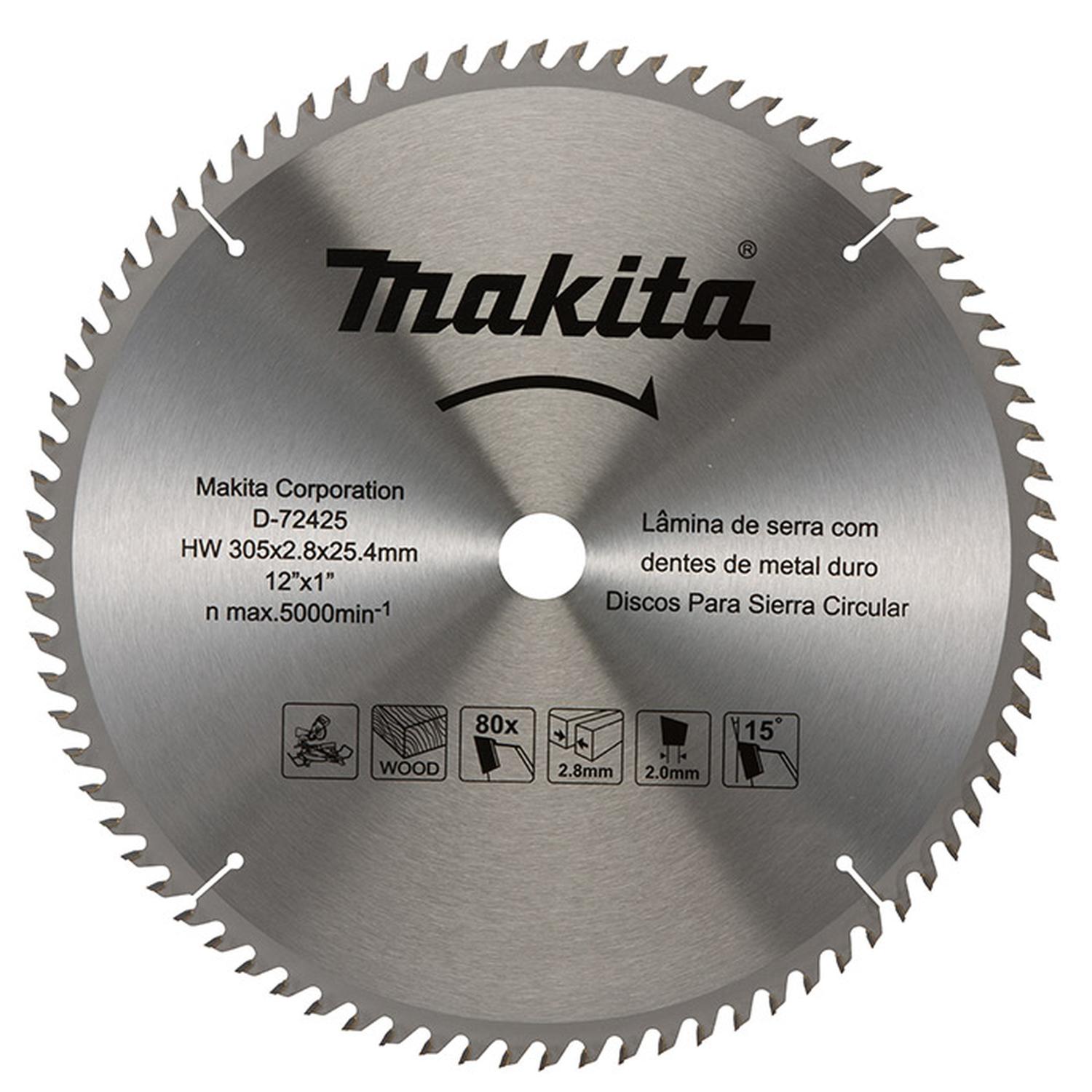 Disco de Sierra 12''x2,8x25,4mm 80 Dientes - Makita - Herram.cl