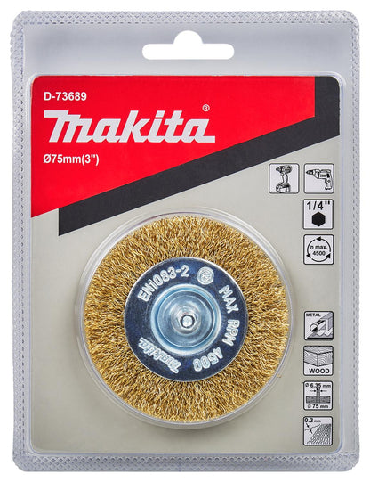 Grata Circular Latón Ondulado 75mm (3'') Toma 1/4'' - Makita - Herram.cl