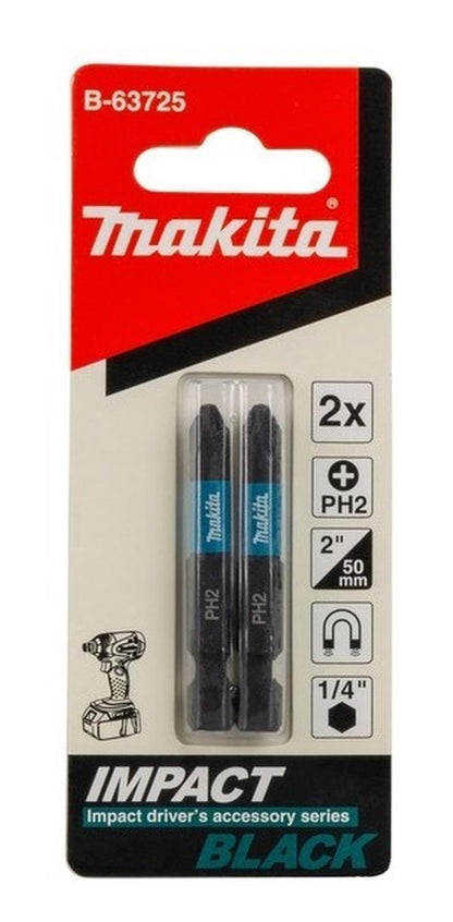 Punta Impact Black PH2 - 50mm 2 Pzas - Makita - Herram.cl