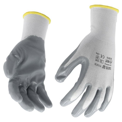 Guantes Trabajo Nylon Nitrilo Talla 10 Yato YT-7474 - Herram.cl