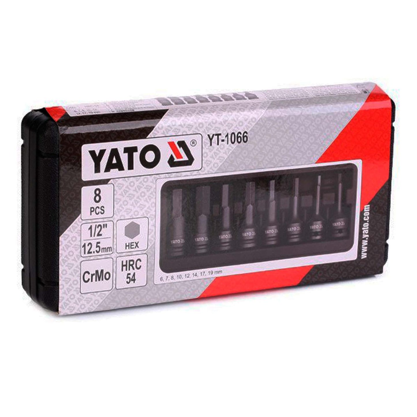 Juego de dados hexagonales de impacto 1/2'' 8 Pzas - Yato - Herram.cl