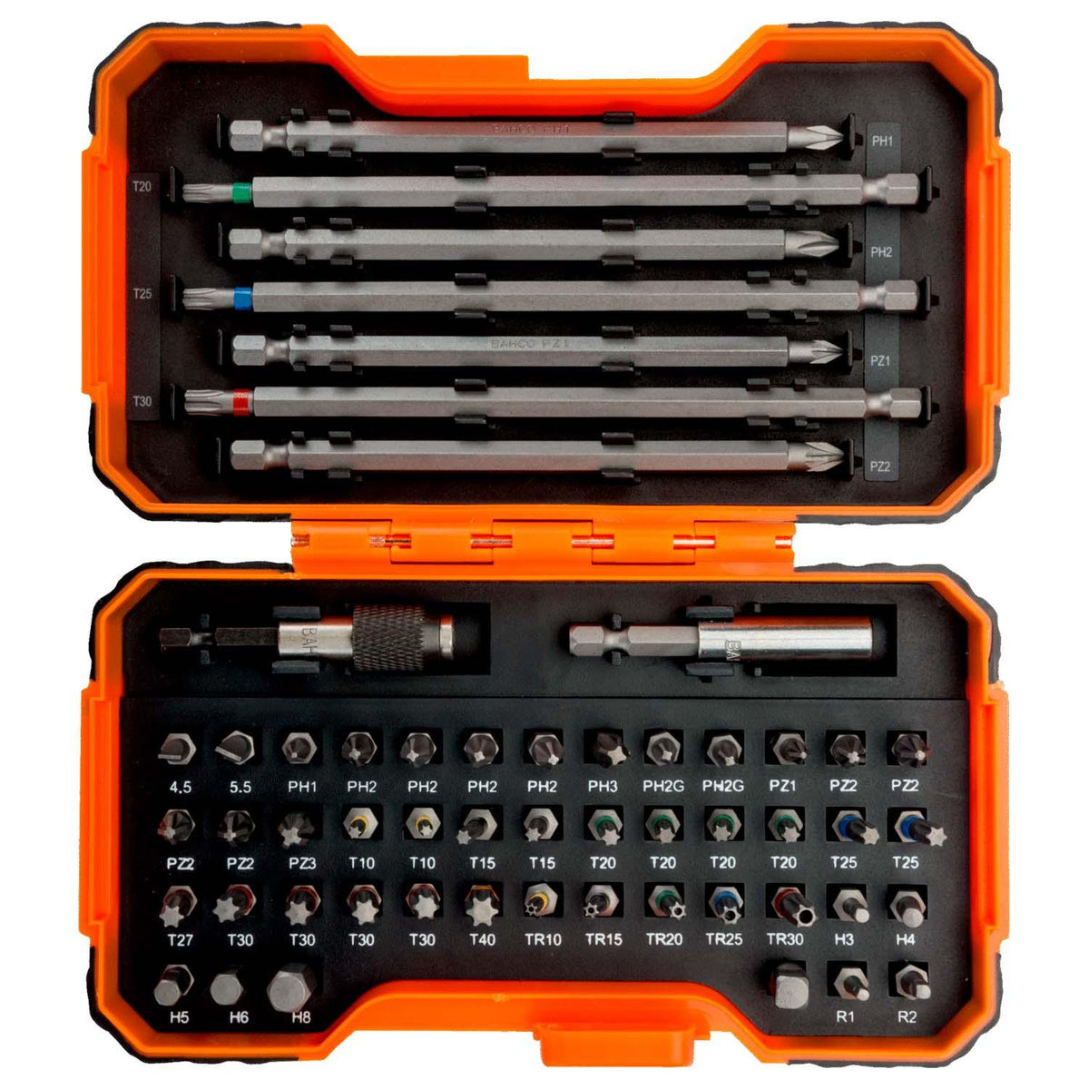 Set 54 Puntas Bits Color BAHCO 59/S54BC 1/4" Magnético - Herram.cl
