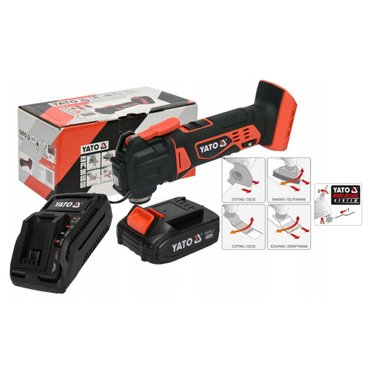 Multiherramienta inalámbrica 18V 1 Bat. 2 Ah + 4 Acc - Yato - Herram.cl