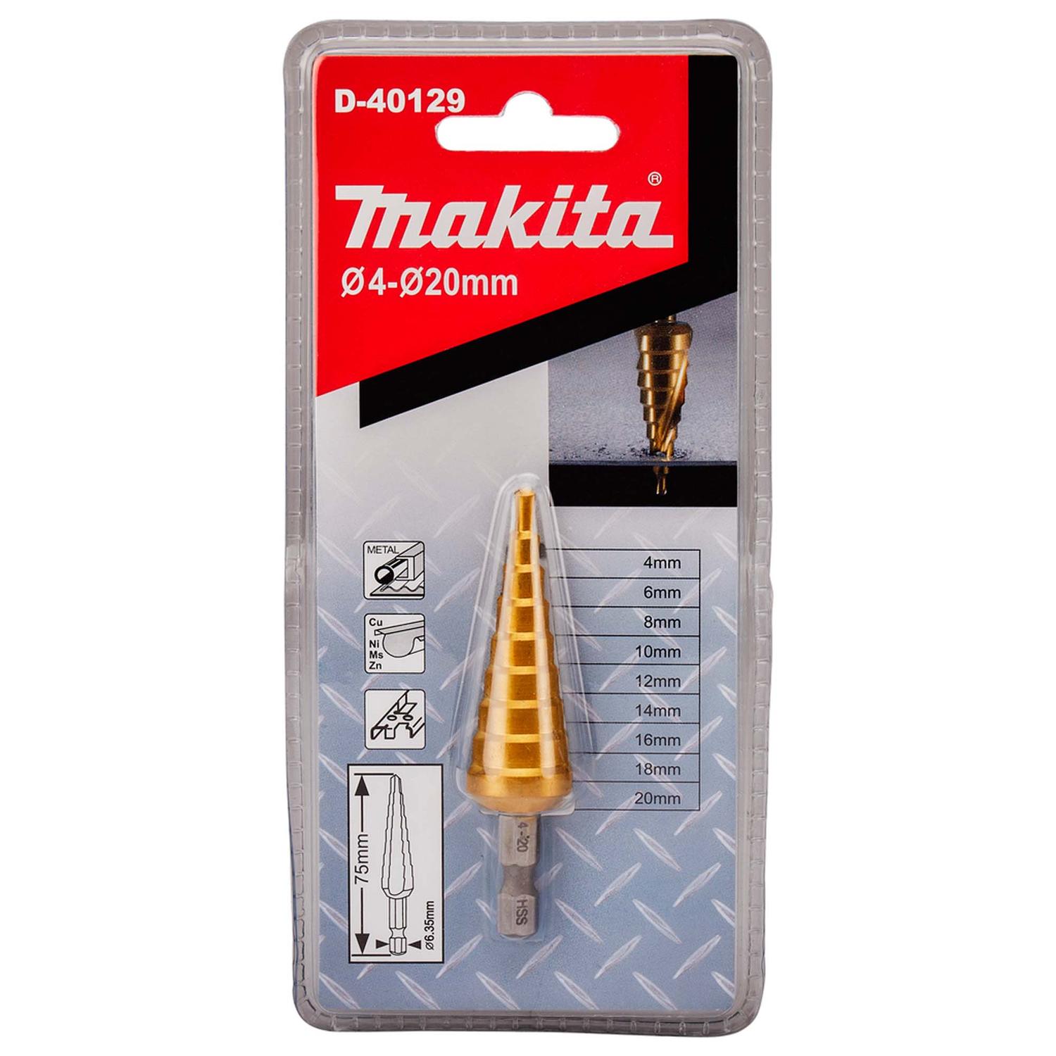Broca Escalonada Espiral Recubri. Titanium 4 – 20mm - Makita - Herram.cl
