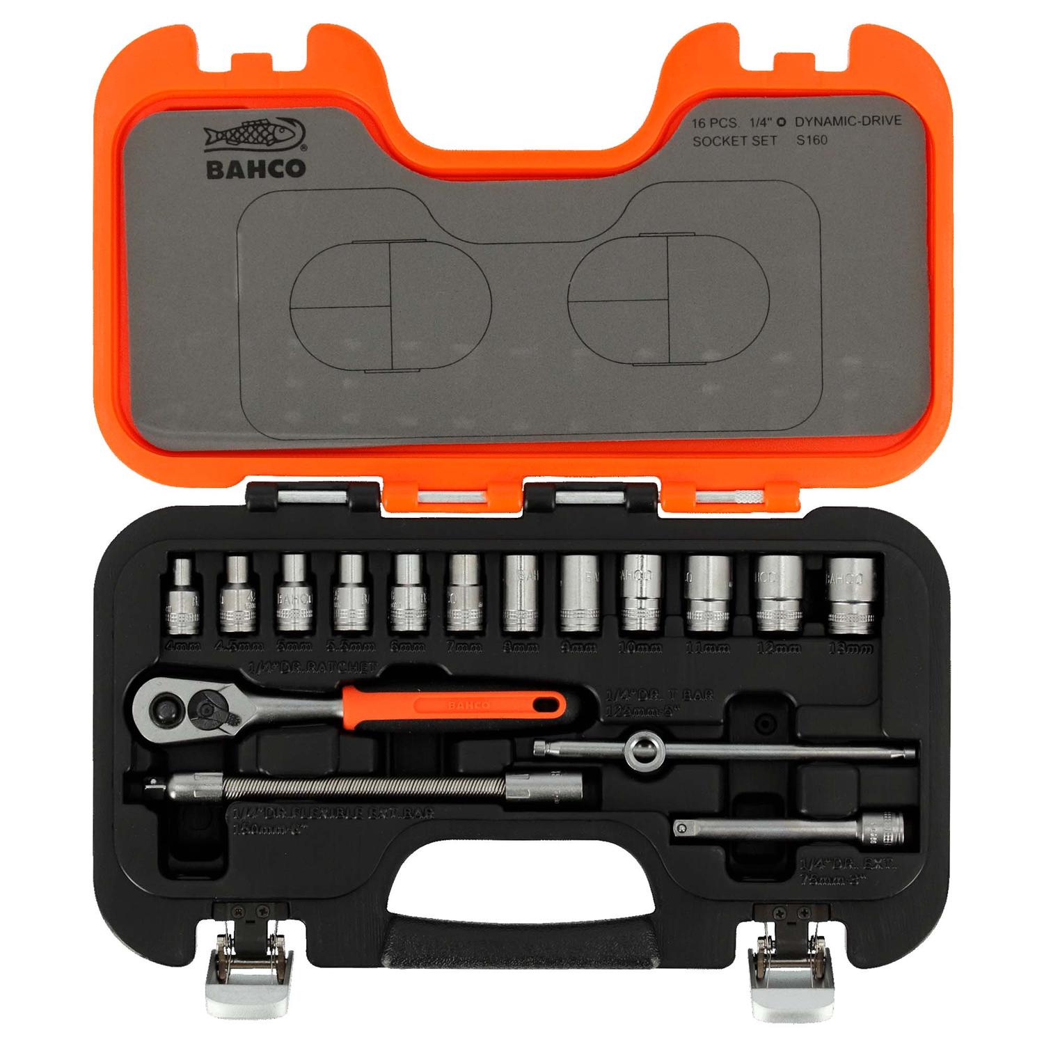 Juego De Dados Cuadrante de 1/4'' 16 Pzas. - Bahco - Herram.cl