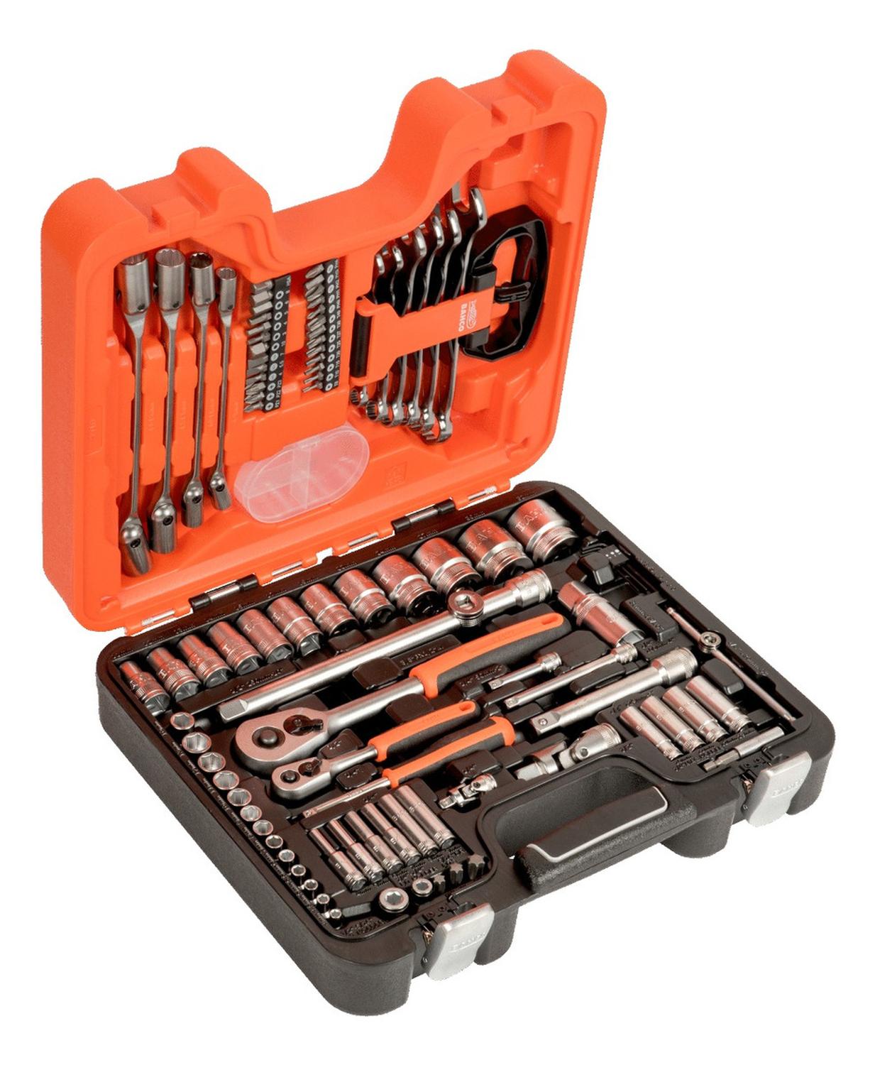 Juego De Dados De 1/4, 1/2 Y Llaves Combinadas 92 Pzs. Bahco - Herram.cl