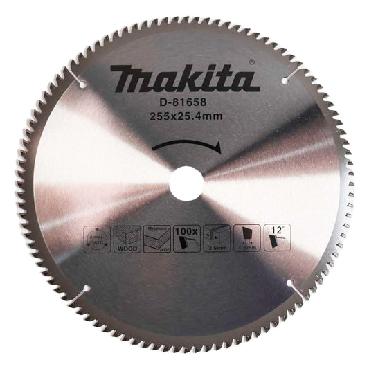 Disco de Sierra Melamina 10'' Eje 25.4mm 100 D - Makita - Herram.cl