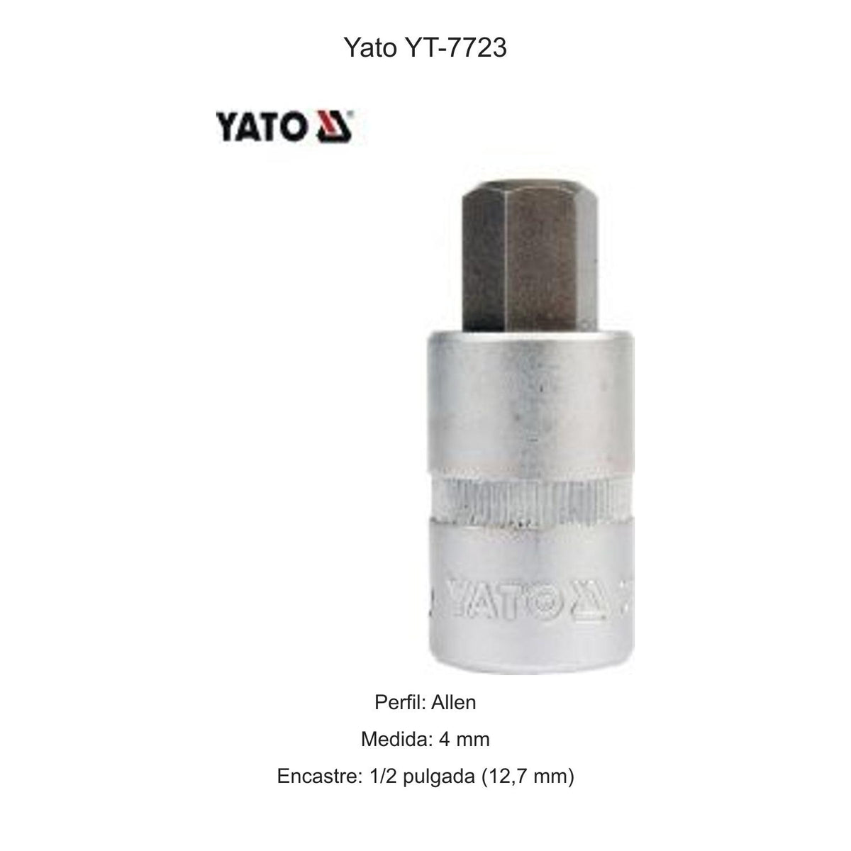 Dado Punta Allen 4mm 1/2'' 50mm Yato YT-7723 - Herram.cl