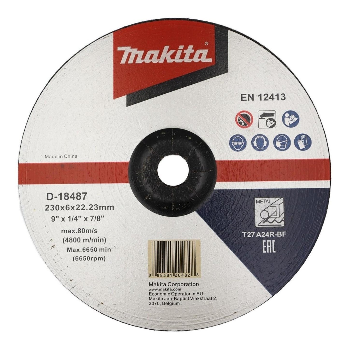 Disco de Desbaste Metal 9''x6mm A24R - Makita - Herram.cl