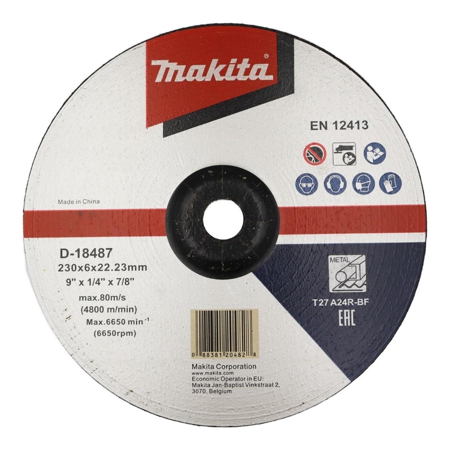 Disco de Desbaste Metal 9''x6mm A24R - Makita - Herram.cl