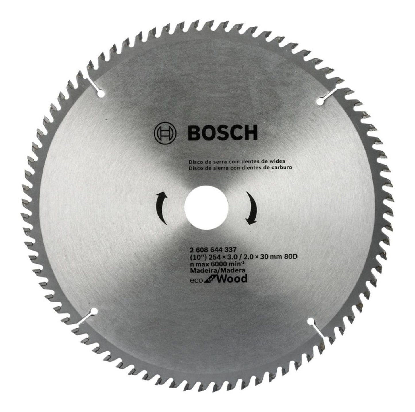 Disco De Sierra Circular 10 PLG Eje 30mm 80 Dientes - Bosch - Herram.cl
