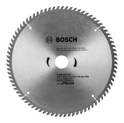 Disco De Sierra Circular 10 PLG Eje 30mm 80 Dientes - Bosch - Herram.cl