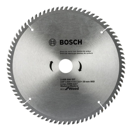 Disco De Sierra Circular 10 PLG Eje 30mm 80 Dientes - Bosch - Herram.cl