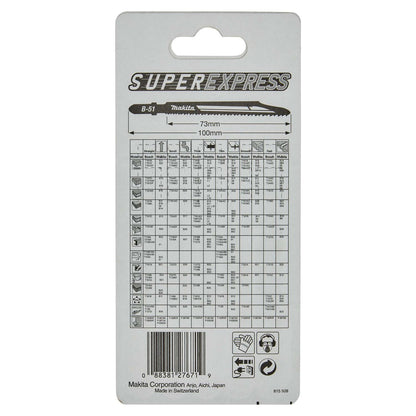 Hoja de calar SUPEREXPRESS HSS B - 51 100mm 5 Pzas - Makita - Herram.cl