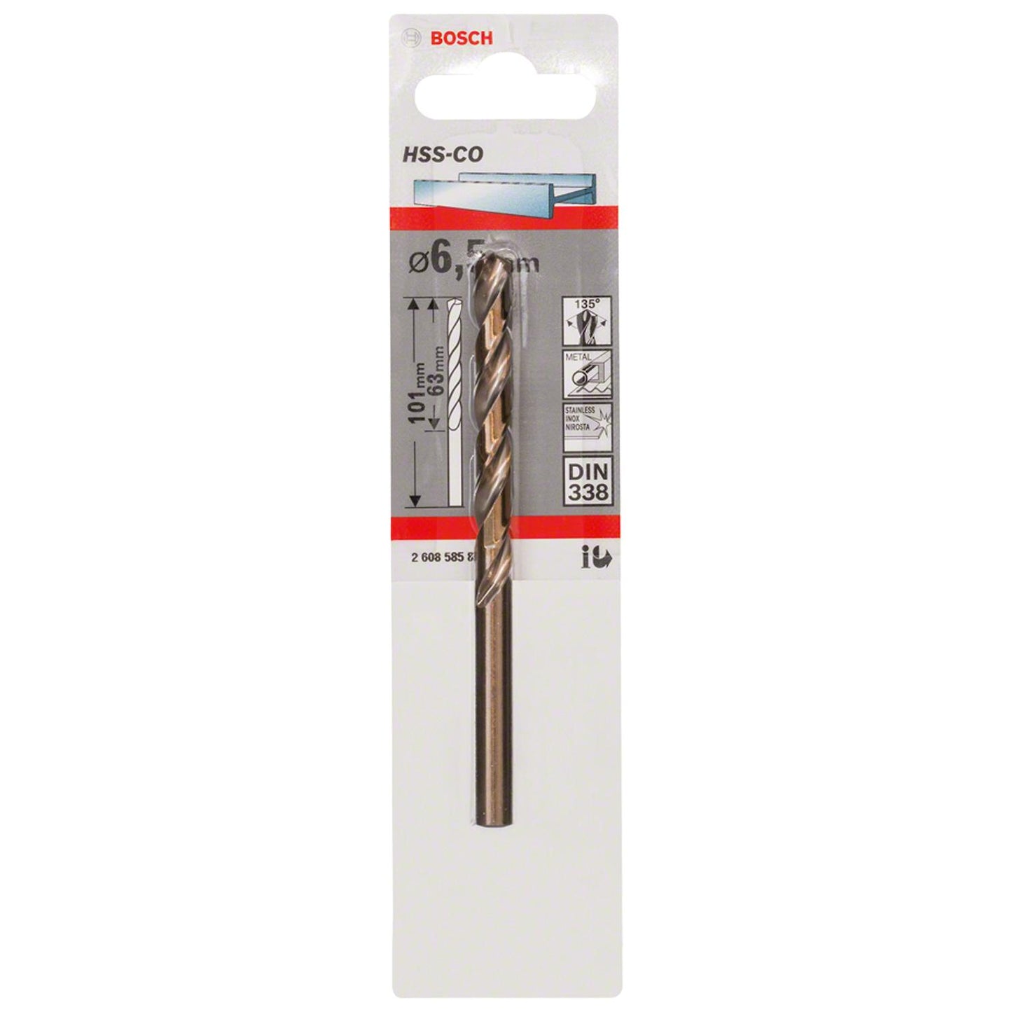 Broca Metal HSS - Co 6.5mm - Blister - Bosch - Herram.cl