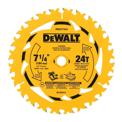 Discos de Sierra 7 - 1/4''x5/8'' 24 Dientes - DeWALT - Herram.cl