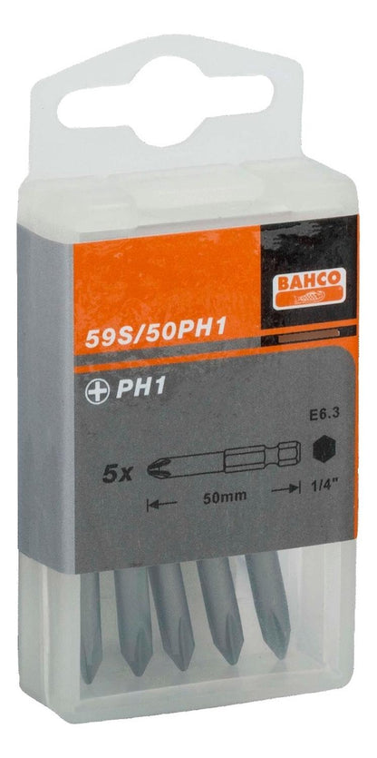 Pack 5 Puntas PH2 - 50mm - Bahco - Herram.cl