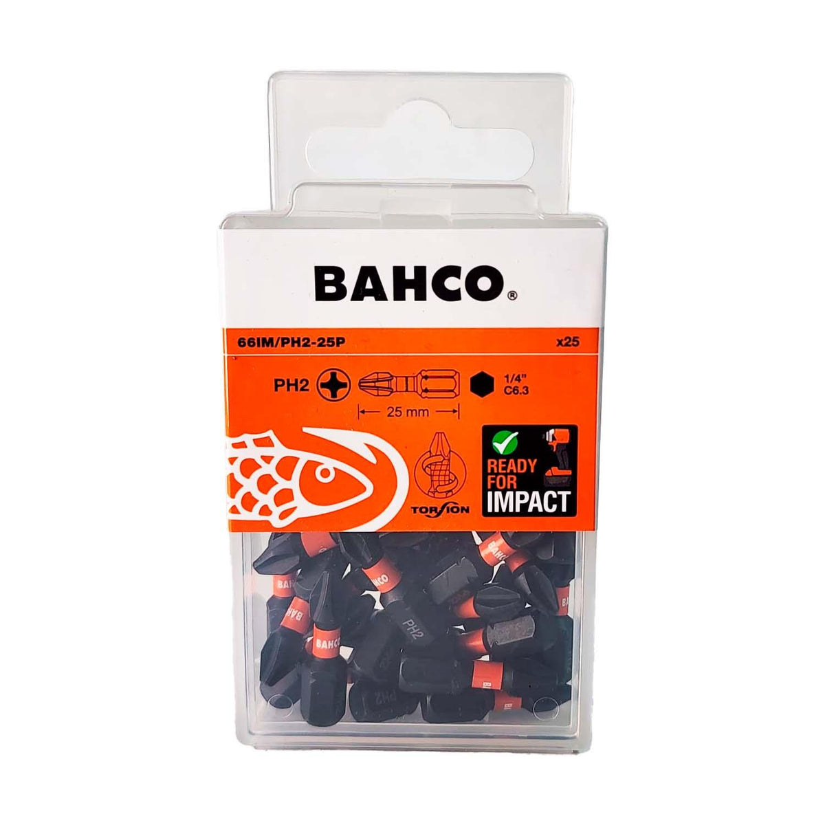 Puntas de impacto de torsión PH2x25mm 25 Pzas - Bahco - Herram.cl