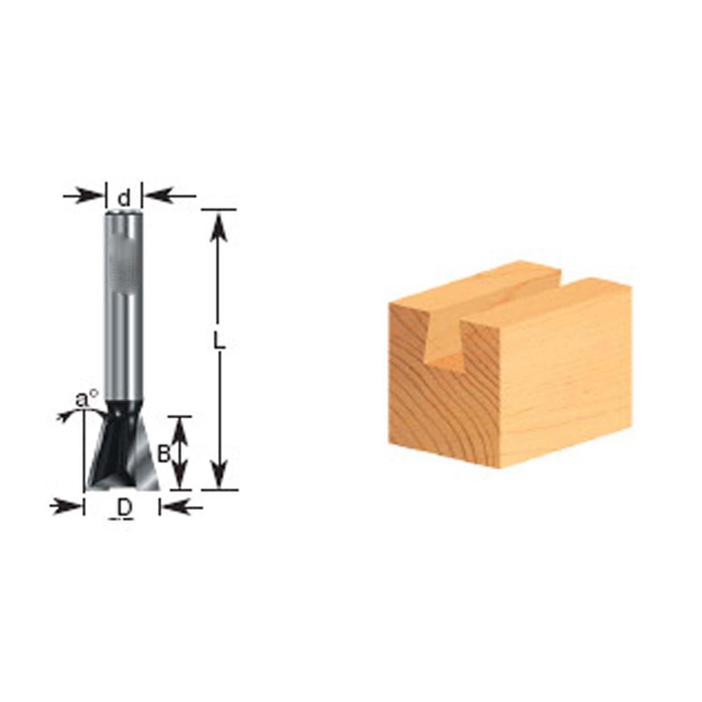 Fresa Cola De Milano 9° x3/8'' x3/8'' Toma 1/4'' - Makita - Herram.cl