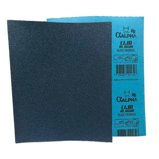 Pack 25 Pliegos de Lija Al Agua 230x280mm - Alpha Pro - Herram.cl