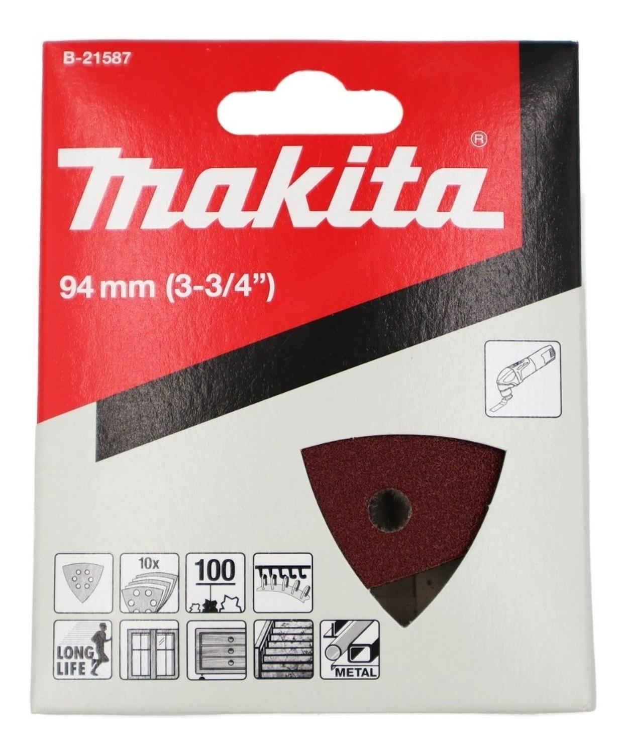 Pack 10 Lijas Con Velcro Triangular Madera G100 - Makita - Herram.cl