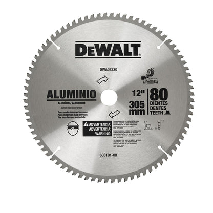 Disco De Sierra Para Aluminio 12'' Eje 30mm 80 D - DeWALT - Herram.cl