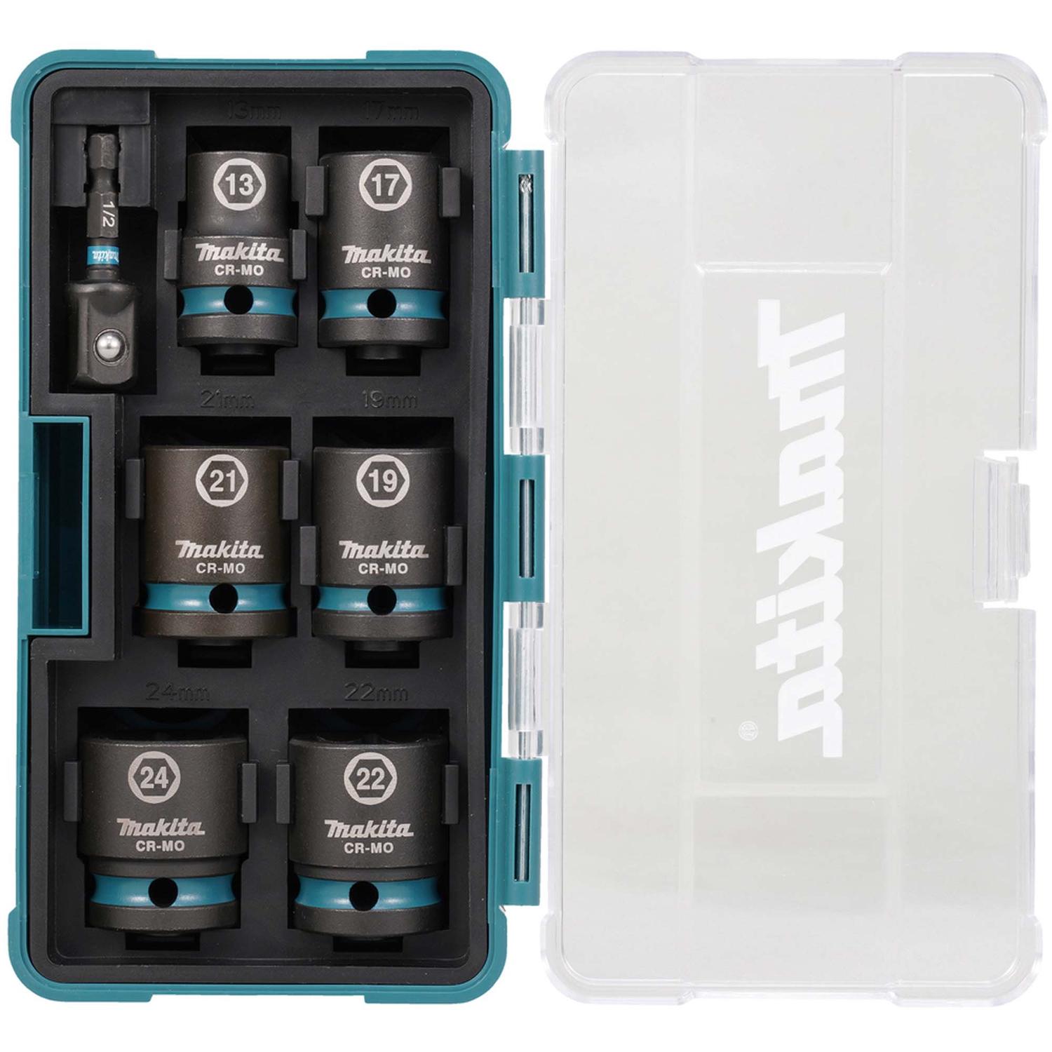 Juego Dados Impact Black 1/2'‘(13 - 24mm) 7 Pzas - Makita - Herram.cl