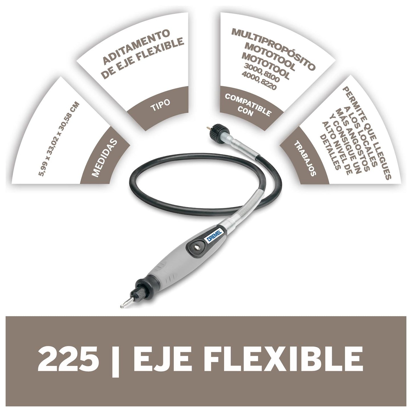 Eje Flexible para Detalles 36'' (225) - Dremel - Herram.cl
