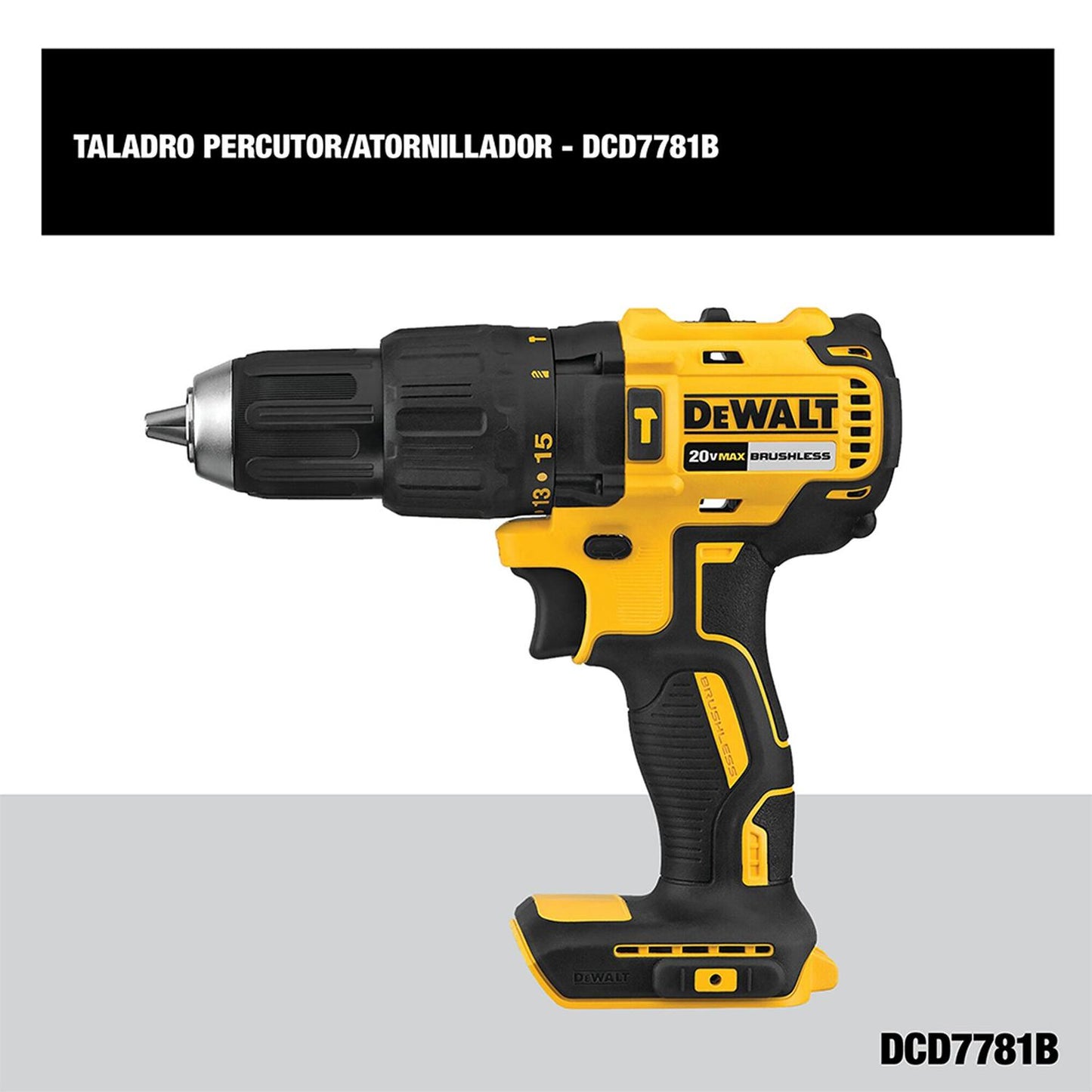 Taladro Percutor 1/2'' 20V Max. 13mm Sin batería - DeWALT - Herram.cl