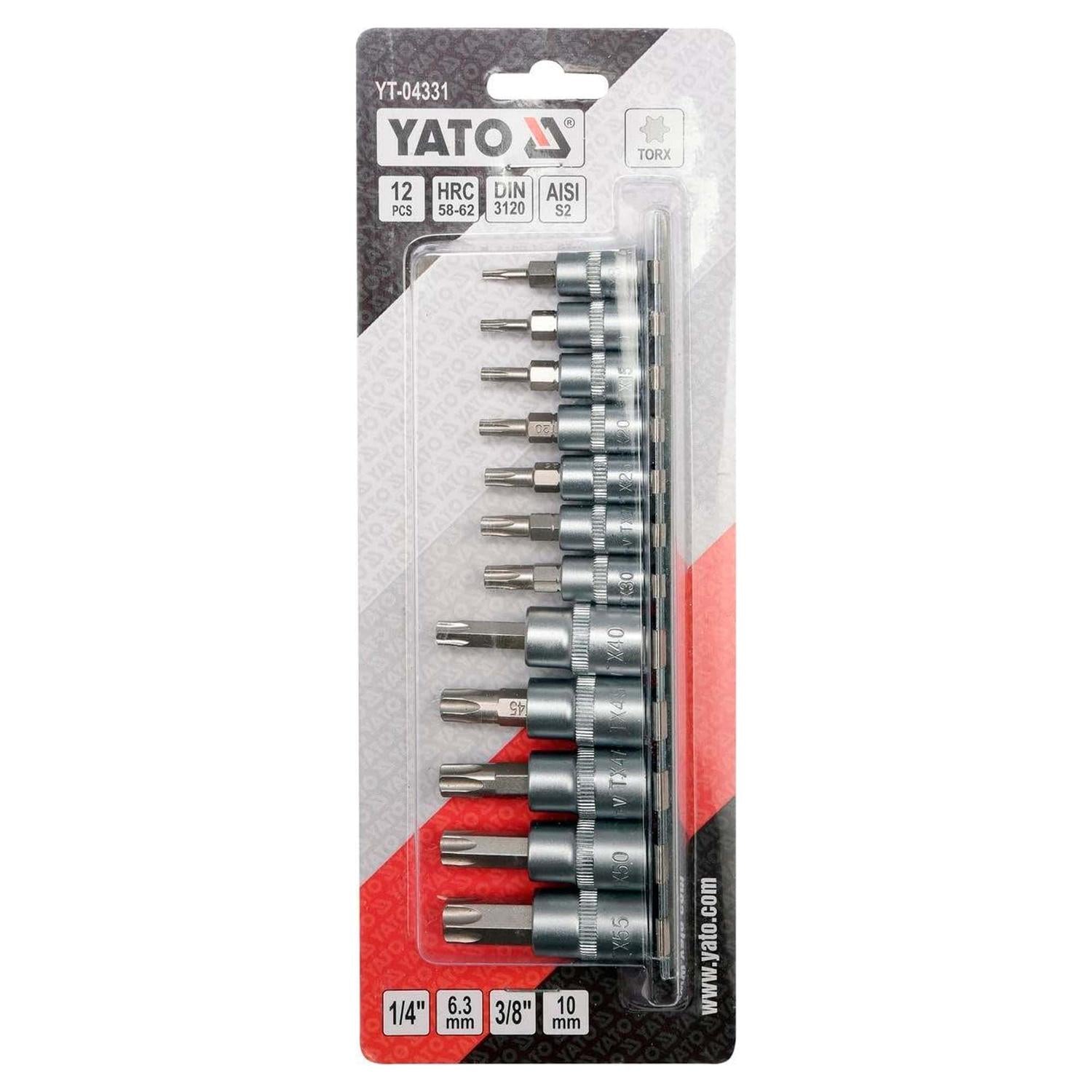 Juego Dados Con Punta Torx 1/4'' Y 3/8'' 12 Pzas - Yato - Herram.cl