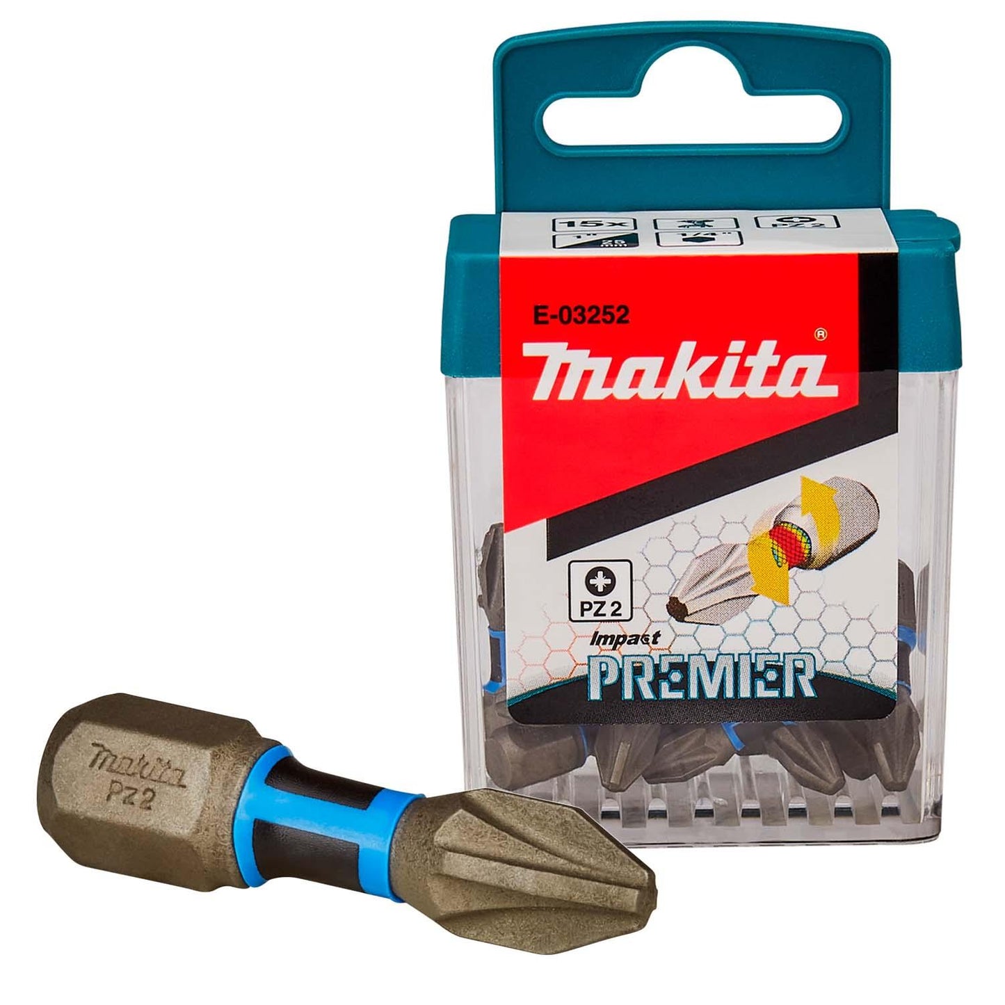 Puntas Impact Premier PZ2 - 25mm 15 Pzas - Makita - Herram.cl