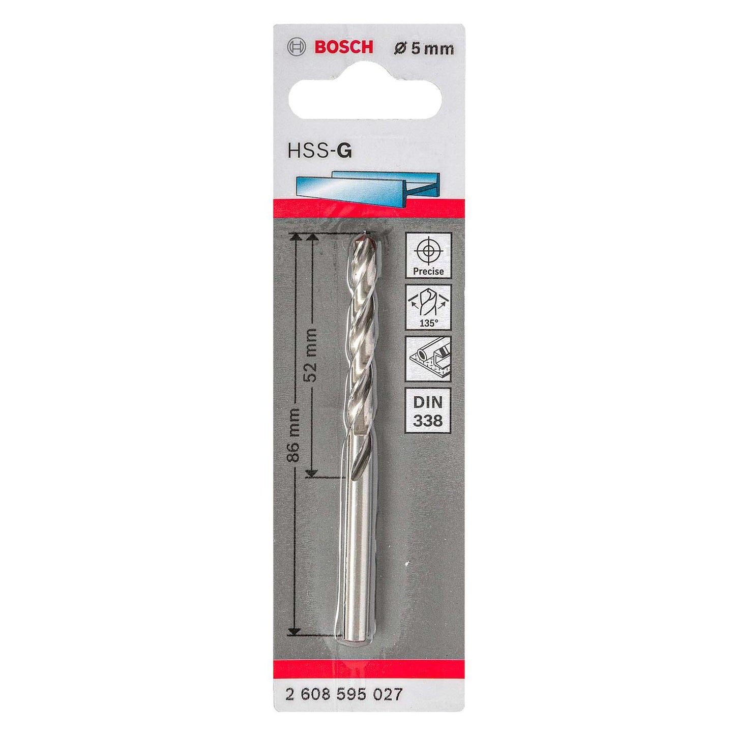 Broca Metal HSS - G 5.0mm - Blister - Bosch - Herram.cl