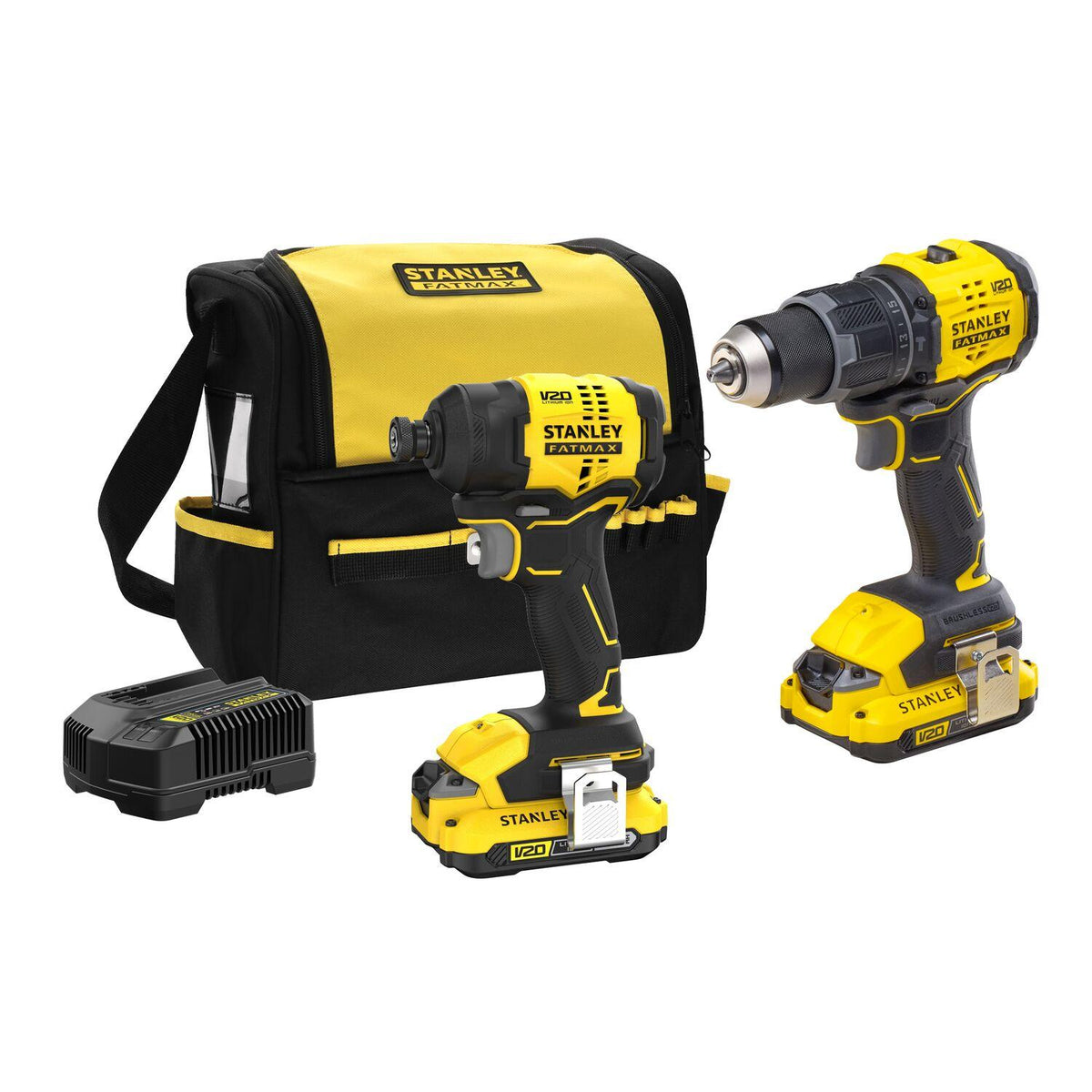 Kit Taladro Percutor + Atornillador 20V SBDI462D2S Stanley - Herram.cl