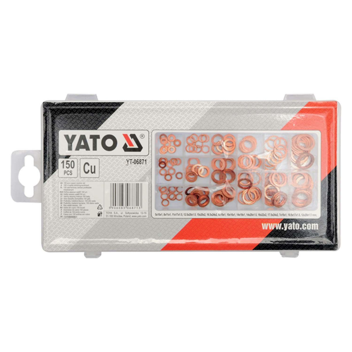 Surtido Golillas Cobre YATO YT-06871 150 Pzs 15 Medidas - Herram.cl
